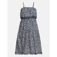 thumbnail image 5 of Time and Tru Women's and Women's Plus Sleeveless Cotton Midi Dress with Eyelet Trim, Sizes XS-4X, 5 of 6