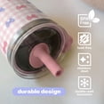 thumbnail image 5 of YAYA My First Travel Tumbler for Preschool & Kids 3+, Insulated Stainless Steel Tumbler with Reusable Silicone Straw & Spill-Proof Lid, Cup Holder Compatible, BPA-Free, 12oz, Plaid Bows, 5 of 8