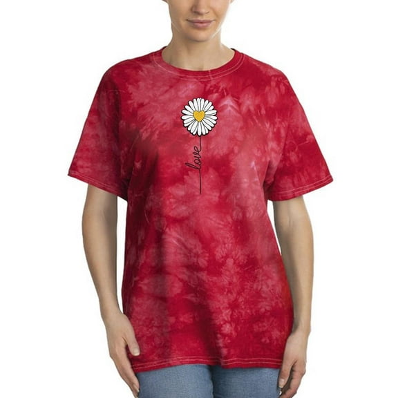 Love Daisy Positive Heart  Tie Dye Crystal Women -Image by Shutterstock, Female Small