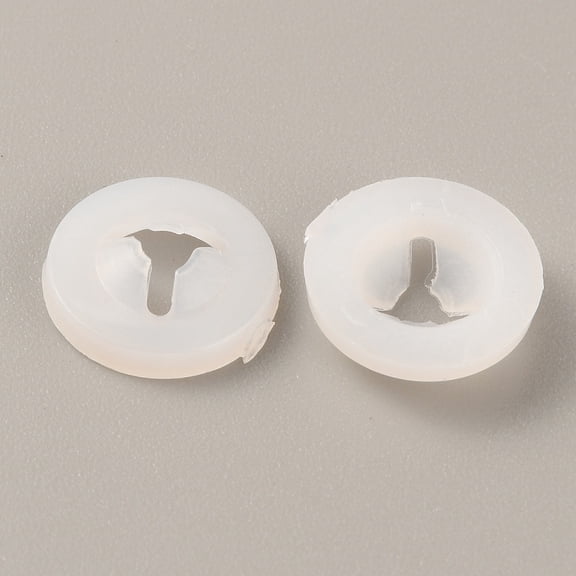 100pc Plastic Doll Eye Nose Round Gaskets Animal Doll Safety Eye Nose Washers for DIY Craft Doll Making Floral White 13x3.5mm Hole: 2mm