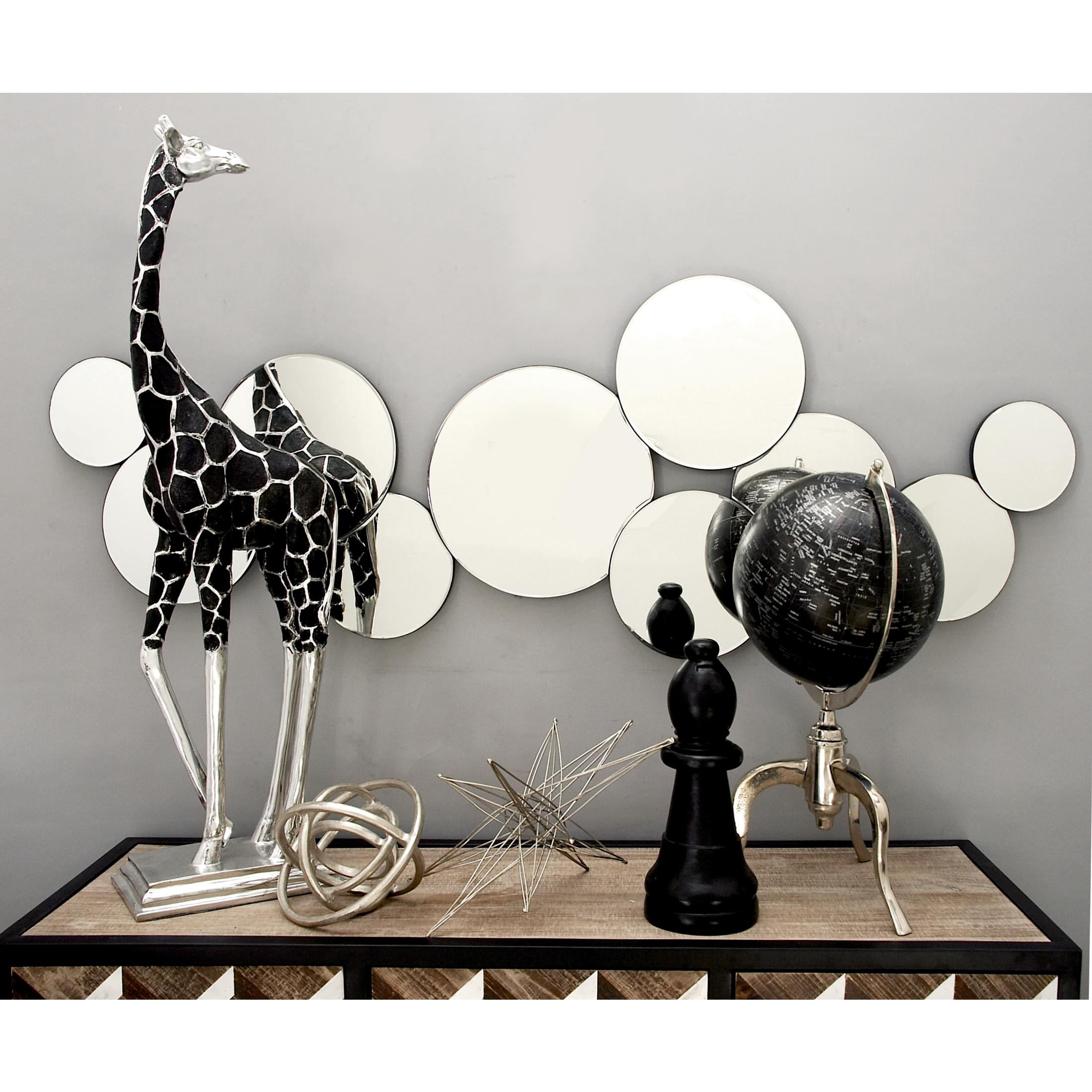DecMode 57" x 20" Silver Bubble Cluster Wall Mirror