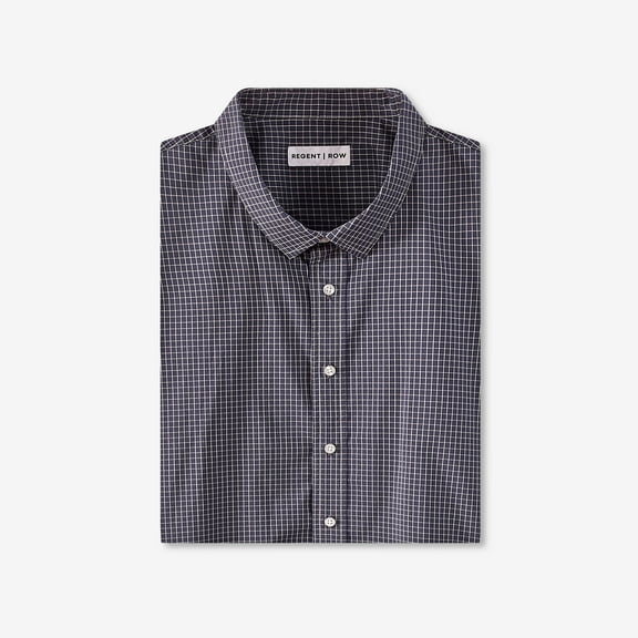 Big and Tall Stanton Check Short Sleeve Shirt Black And White