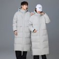 thumbnail image 4 of Chaqueta larga de plumón para hombre, unisex, de plumón de pato, acolchada, para hombre y mujer, chaqueta de invierno informal, acolchada, para el frío, 4 of 5