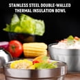 thumbnail image 2 of Yeacher Stainless Steel Bowl -Scald Double-Walled Thermal Insulation Bowl Soup Bowl Cereal Children Bowls -Breakage, 2 of 7