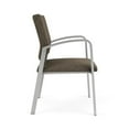 thumbnail image 2 of Pemberly Row Reception Waiting Room Silver Steel Oversize Guest Chair in Brown, 2 of 5