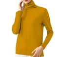 thumbnail image 2 of Valueadd Clothing Thermal Underwear Top New Internal Turtleneck Sweater Women Autumn And Winter Pile Collar Elastic Bottom Shirt Slim Knitted Top Yellow M, 2 of 4