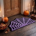 thumbnail image 4 of Euahivb Halloween Spider Web Bath Mat 23.6×15.8 Inch Soft Polyester Gothic Floor Rug Spooky Bathroom Doormat for Tub Shower Bedroom Doorway Fall Decor, 4 of 8