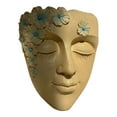 thumbnail image 2 of Sculptural Resin Hanging Face Planter, Wall Mounted Flower Pot for Outdoor Garden and Indoor Decoration, Unique Lightweight and Durable Design - Khaki, 2 of 3
