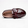 thumbnail image 5 of Yazi Girl’s Patent Leather Loafer Tassel Bow Flats with Hook-and-Loop Fastener School Uniform Dress Shoes for Girls, 5 of 13
