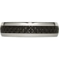 thumbnail image 3 of Stainless Steel Polished With Black Carbon Fiber Inlay 6mm Band (Size 7) Made In China sr255-7, 3 of 5