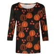 thumbnail image 5 of SOOMLON Halloween Clothes for Women Gothic Clothing Halloween Sweatshirts for Women Vintage Halloween Tops 3/4 Sleeve Crew Neck Pumpkin Top Witch Costume Fall Shirts Black M, 5 of 5