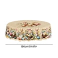thumbnail image 2 of XIA0LE Easter Round Tablecloth 60x 60in Waterproof Fabric Spring Flowers Bunny Table Cloths For Easter Indoor Outdoor Kitchen Dining Decorations, 2 of 6