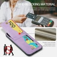 thumbnail image 6 of Allytechgroup Retro Wallet Case for Apple iPhone 15 Pro, RFID Blocking Cards Holder Kickstand Bumper Shockproof Anti-Scratch Premium PU Leather TPU Back Cover for Women Men, Purple, 6 of 8