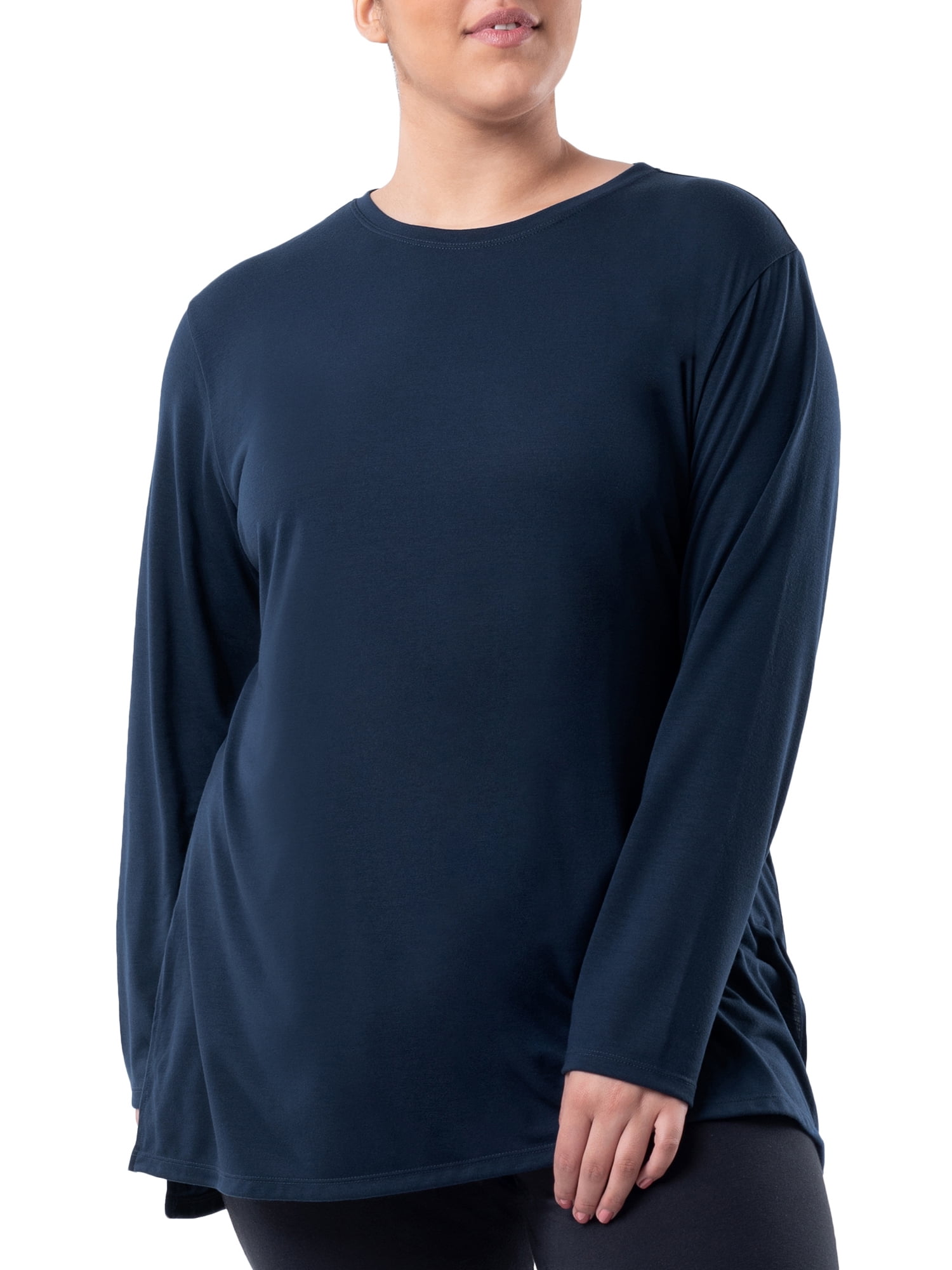 Athletic Works Womens Plus Active Long Sleeve Yoga Tunic Top