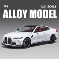thumbnail image 1 of 1:24 M4 G82 Coupe Alloy Sports Car Model Diecast Metal Racing Car Vehicles Model Simulation Sound Light Collection kids Toy Gift White, 1 of 6