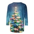 thumbnail image 4 of Holiday Gifts! Titcea Christmas Shirts for Women 3/4 Sleeve Crewneck Cute Christmas Print Pullover Sweaters 2024 Loose Comfort Casual Tops, 4 of 5