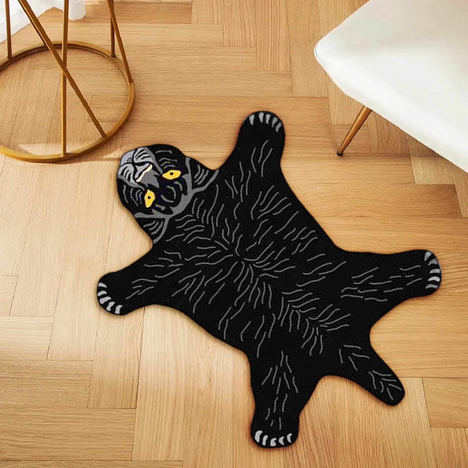 Camnix Tiger Shaped Rug Bath Mat Tiger Bathroom Rug Non-Slip Door Mat Animals Printed Area Rug Carpet Small Home Decor Mat Playmat Bathroom Shower Rugs, 35.4x23.6inch