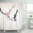 thumbnail image 1 of ABPHQTO Pájaro rojo japonés pintura flor china jardín oriental cerezo hermosa rama impermeable baño cortinas de ducha conjunto 165x180 cm, 1 of 2