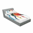 thumbnail image 3 of Ambesonne Abstract Fitted Sheet & Pillow Sham Set, Wild Geometric Butterfly, Queen, Multicolor, 3 of 3