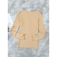 thumbnail image 4 of Womens Casual V Neck Button Down Blouses Long Sleeve Solid Color Slim Fit Knit Tunic Tops, 4 of 6