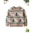 thumbnail image 3 of FEOYA Boy Christmas Sweaters Long Sleeve Girls Cartoon Sweaters Toddler Pullover Kids Sweatshirts Little Baby Knitwear Children Chunky Tops Warm Outdoor Clothing for 5-6 Years, 3 of 6