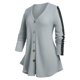 thumbnail image 1 of Camiseta de Punto con Panel de Encaje de Talla Grande Rosegal  Mangas largas de talla grande, 1 of 5