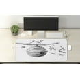 thumbnail image 2 of Nature Computer Mouse Pad, Sketchy Hand Drawn Image of Honeycomb Bees Leaves Branches Art, Rectangle Non-Slip Rubber Mousepad X-Large, 35" x 15" Gaming Size, Charcoal Grey White, by Ambesonne, 2 of 2