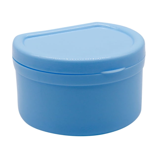 HBFAGFB Denture Bath Case Cup Box Holder with Strainer, Travel Soak Storage Container for Cleaning