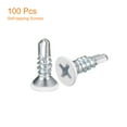 thumbnail image 3 of Tornillos autoperforantes Uxcell #8 x 1/2" en paquete de 100, tornillos de cabeza plana Phillips para metal a madera, 3 of 5