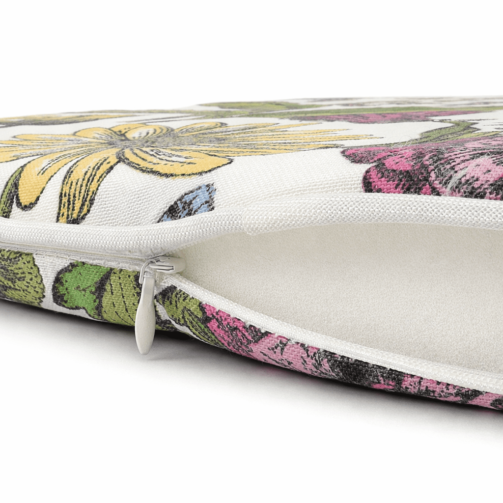 Outdoor Patio Chair Cushions, Water-Repellent U-Shape Thick Foam Seat Cushions with Ties, 17"x16"x2" All-Weather Cushions for Garden, Patio & Dining Chairs (Set of 4)- Botanical Floral Print