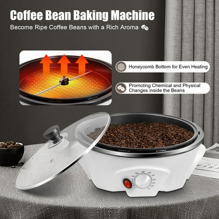 ChicHomey Electric Coffee Bean Roaster,Adjustable Temperature 0-240℃, 110V Electric Non-stick Bean Roaster, for Home, Cafe, Tea Shop,500g Capacity