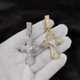 thumbnail image 2 of GKNET Hip Hop Cross Pendant Necklace TopBling 5A T Zircon Real Gold Plated Men Jewelry-Gold, 2 of 8