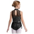 thumbnail image 2 of CHICTRY Robe Justaucorps de Danse Jazz Latine à Sequins pour Filles, Costume de Danse Tango Rumba Salsa Noir 6, 2 of 5