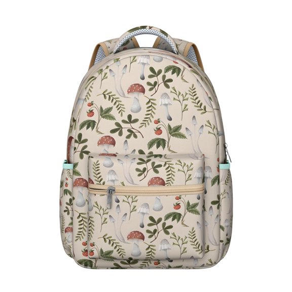 Everyday Carry Mushroom Laptop Backpack for College, Durable School Bookbag with Multiple Pockets, Stylish Print, Perfect Gift for Students Campus Lifestyle