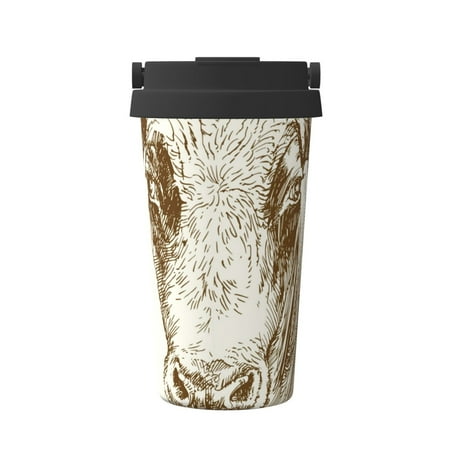 

Salouo Cow Print Coffee Travel Mug Spill Proof with Lid-Stainless Steel Vacuum Insulated Tumbler - Thermos Cup for Keep Hot/Ice Coffee Tea and Beer
