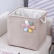 thumbnail image 1 of Cesta de tela plegable para el hogar | Organizador cúbico de 33 x 33 x 33 cm para ropa, juguetes y habitación infantil | Cesto de ropa plegable con asas en gris, caqui y rosa, 1 of 6