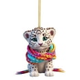 thumbnail image 1 of 2 Pack Snow Leopard Window Light Catcher Stained Glass Wire Curtain Rod 16ft Baby Christmas Tree Decoration Thin Clear String for Hanging Window Hanging Decorations for Home Acrylic Pendant, 1 of 8