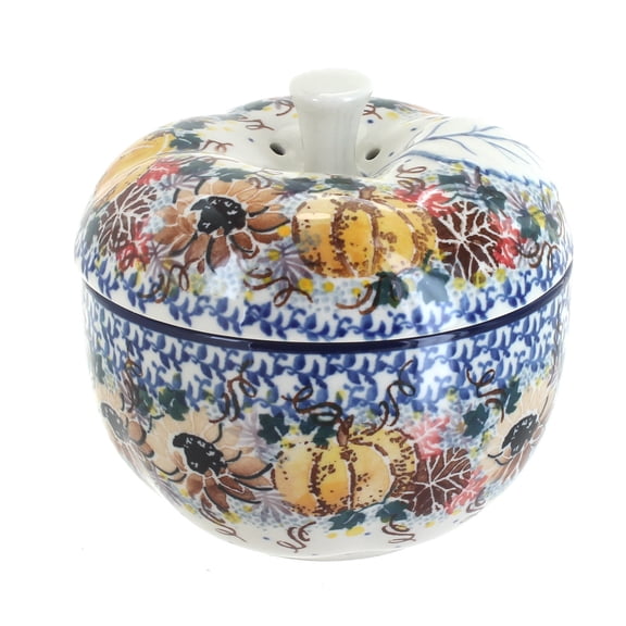 Blue Rose Polish Pottery Harvest Bounty Apple Baker