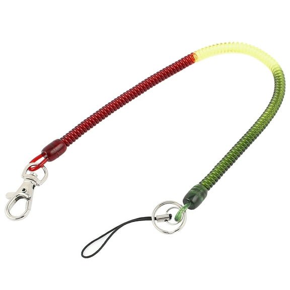 Lobster Swivel Clip Clasp Stretchy Coiled Lanyard Keyring Key Holder 36cm