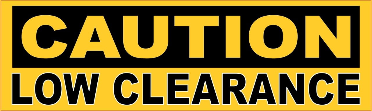 10in x 3in Caution Low Clearance Caution Magnet Magnetic Sign