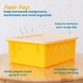 thumbnail image 3 of ECR4Kids Letter Size Plastic Tray Organizer with Lids, Large, Storage Bins, Assorted, 10-Piece, 3 of 9