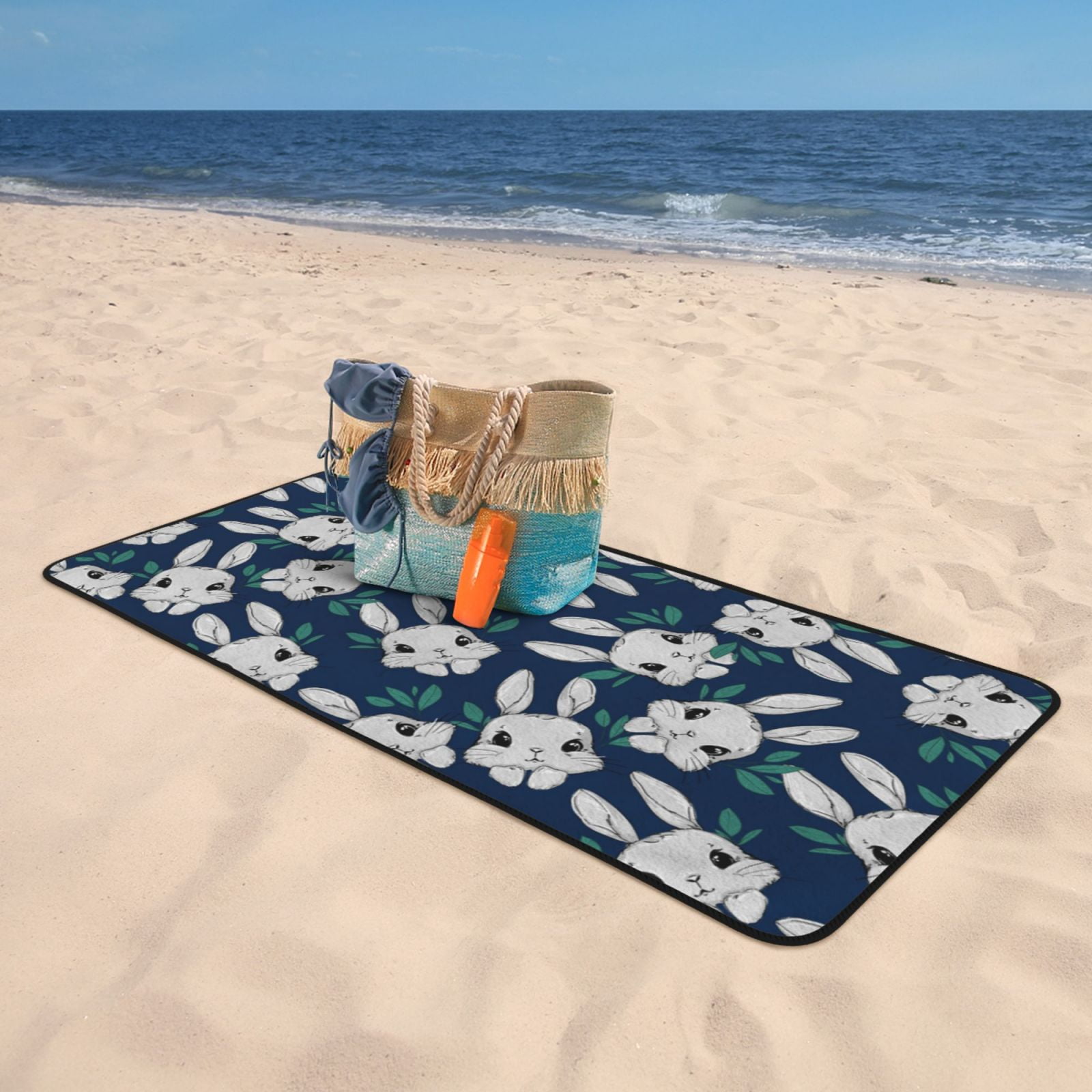 Cotton Bath Towels for Bathroom - Cartoon Cute Rabbit Face Leaf Microfiber Quick Dry Towels for Body Bath Sheets, Personalized Beach Towel, Soft Shower Towels for Travel Home Beach 27*55in