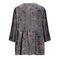 thumbnail image 3 of cocolona Summer Tops for Women 3/4 Sleeve V-Neck Printed Button Shirts Dressy Casual Loose Fit Blouses, 3 of 5