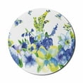 thumbnail image 1 of Yellow and Blue Mouse Pad for Computers, Spring Flower Watercolor Flourishing Vibrant Blooms Design, Round Non-Slip Thick Rubber Modern Gaming Mousepad, 8" Round, Lime Green Royal Blue, by Ambesonne, 1 of 2