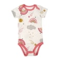thumbnail image 3 of HWJAD Baby Girls 100% Cotton 5-pack Short Sleeve Bodysuits Onesies for Newborn Infant Baby, 3 of 6
