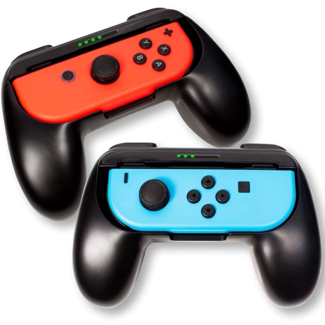BAMAIA The Handle Compatible With Nintendo Switch Joy-Con Has Higher Comfort-With Nintendo Switch Joy-Con (2 Pcs Black)
