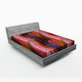 thumbnail image 1 of Ambesonne Abstract Fitted Sheet, Colorful Wavy Mosaic, Full Size, Multicolor, 1 of 2
