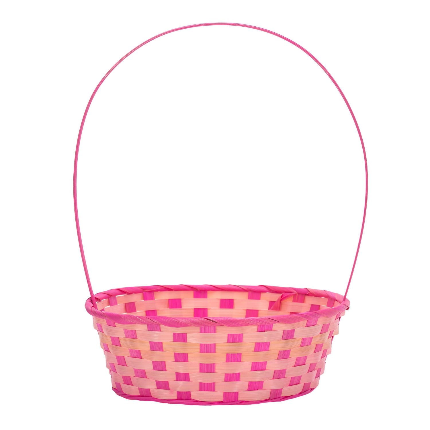 Way to Celebrate! Large Hot Pink/Pink Bamboo Basket