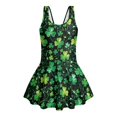 thumbnail image 4 of Tutolipy Bathing Suit, Green Clover Girls One Piece Swimsuit with Skirt, Comfort Comes with Lining Girls Beach Swimsuit for Vacation Size 3-4 Years, 4 of 8