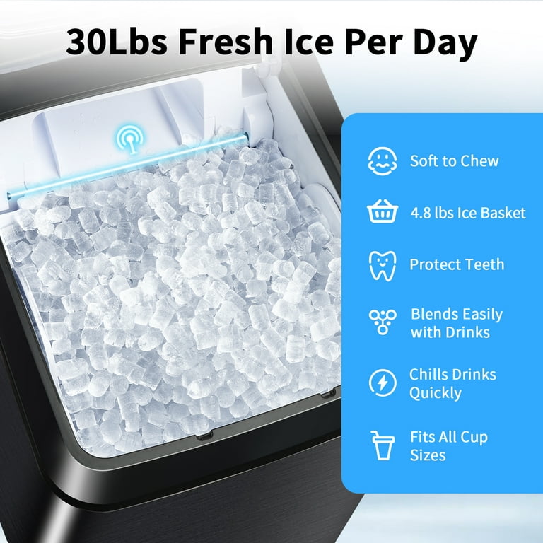  Nugget Pebble Ice Maker Countertop, 30lbs Per Day